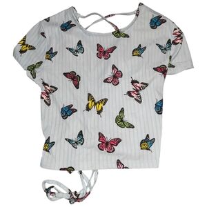 Butterfly crop top S back tie
